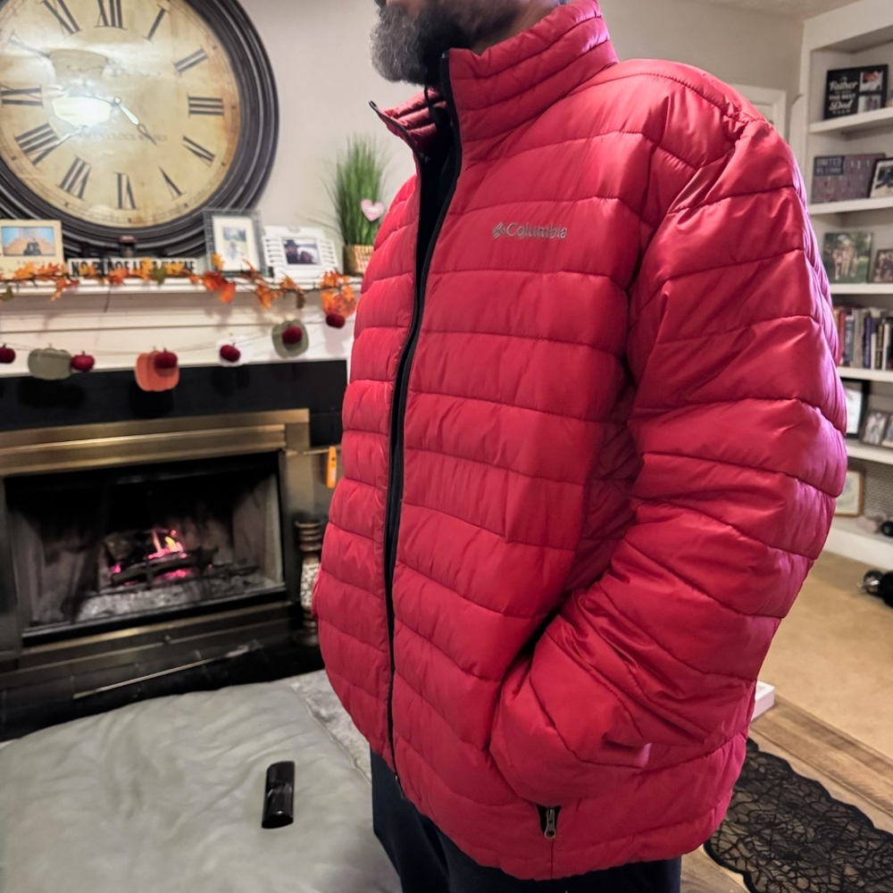 Columbia Men's Vibrant Red Puffer Jacket XL